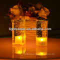 Cristal transparente recargable LED fiesta ambiente lámpara de mesa